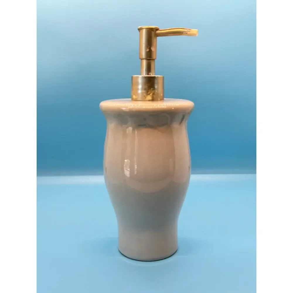 VTG Coastal Seashell‎ Ceramic Soap Dispenser & Toothbrush Holder Beach Bath Set